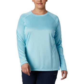 Dámské Mikiny Columbia PFG Tidal II Long Sleeve Plus Size Blankyt Bílé SDWFET450